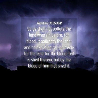 Picture 04 - Numbers 35:33 ASV - So ye shall not pollute the land wherein ye are: - Bible Verse Picture