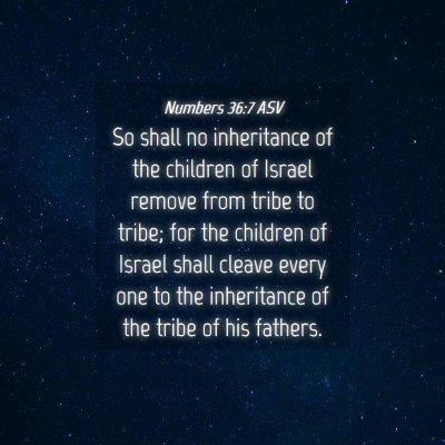 Picture 04 - Numbers 36:7 ASV - So shall no inheritance of the children of Israel - Bible Verse Picture