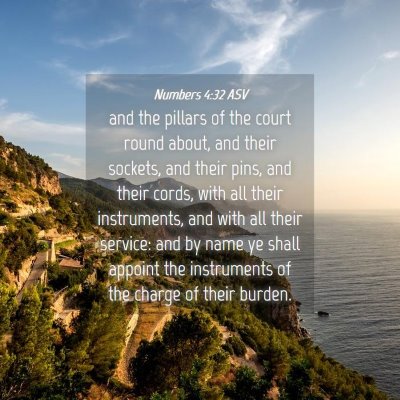 Picture 04 - Numbers 4:32 ASV - and the pillars of the court round about, and - Bible Verse Picture