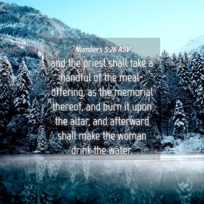 Picture 04 - Numbers 5:26 ASV - and the priest shall take a handful of the - Bible Verse Picture