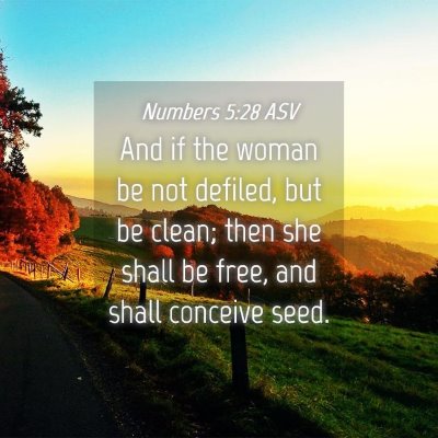 Picture 04 - Numbers 5:28 ASV - And if the woman be not defiled, but be clean; - Bible Verse Picture