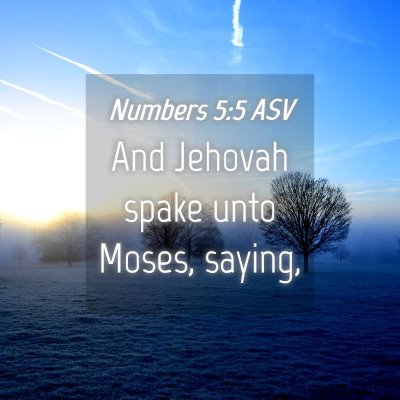 Picture 04 - Numbers 5:5 ASV - And Jehovah spake unto Moses, - Bible Verse Picture