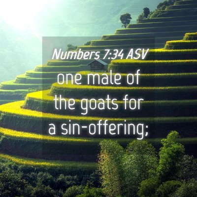Picture 04 - Numbers 7:34 ASV - one male of the goats for a - Bible Verse Picture