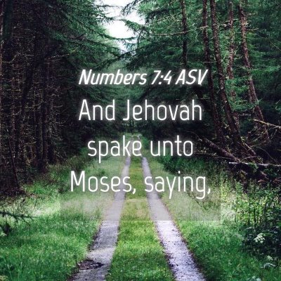 Picture 04 - Numbers 7:4 ASV - And Jehovah spake unto Moses, - Bible Verse Picture