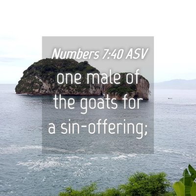 Picture 04 - Numbers 7:40 ASV - one male of the goats for a - Bible Verse Picture