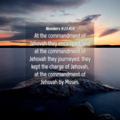 Picture 04 - Numbers 9:23 ASV - At the commandment of Jehovah they encamped, and - Bible Verse Picture