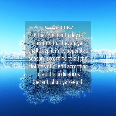 Picture 04 - Numbers 9:3 ASV - In the fourteenth day of this month, at even, ye - Bible Verse Picture