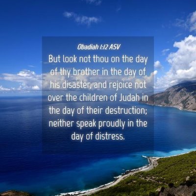 Picture 04 - Obadiah 1:12 ASV - But look not thou on the day of thy brother in - Bible Verse Picture