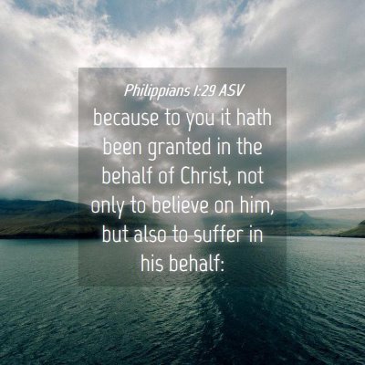 Picture 04 - Philippians 1:29 ASV - because to you it hath been granted in the behalf - Bible Verse Picture