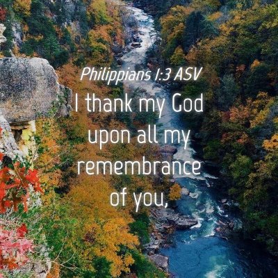 Picture 04 - Philippians 1:3 ASV - I thank my God upon all my remembrance of - Bible Verse Picture