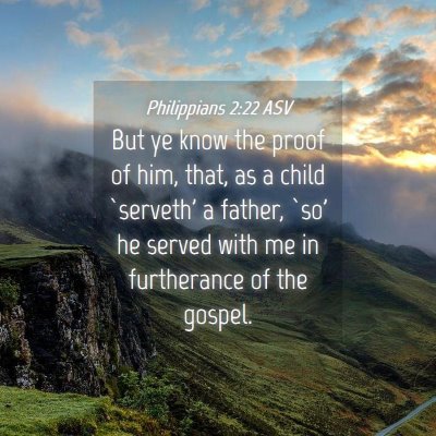 Picture 04 - Philippians 2:22 ASV - But ye know the proof of him, that, as a child - Bible Verse Picture
