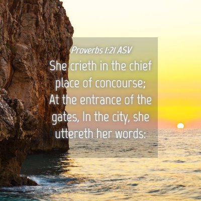 Picture 04 - Proverbs 1:21 ASV - She crieth in the chief place of concourse; At - Bible Verse Picture