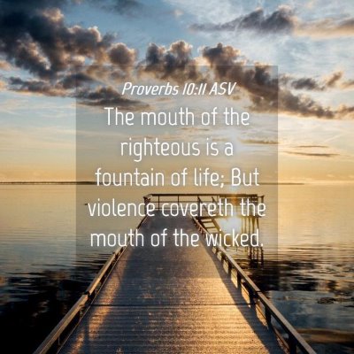 Picture 04 - Proverbs 10:11 ASV - The mouth of the righteous is a fountain of life; - Bible Verse Picture
