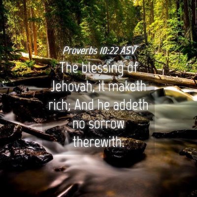 Picture 04 - Proverbs 10:22 ASV - The blessing of Jehovah, it maketh rich; And he - Bible Verse Picture