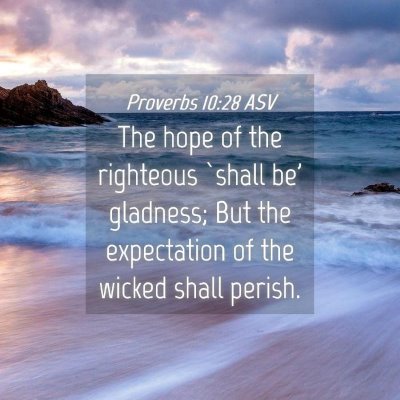 Picture 04 - Proverbs 10:28 ASV - The hope of the righteous `shall be' gladness; - Bible Verse Picture