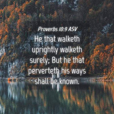 Picture 04 - Proverbs 10:9 ASV - He that walketh uprightly walketh surely; But he - Bible Verse Picture