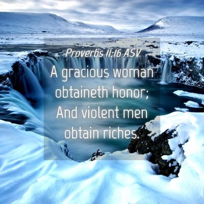 Picture 04 - Proverbs 11:16 ASV - A gracious woman obtaineth honor; And violent men - Bible Verse Picture