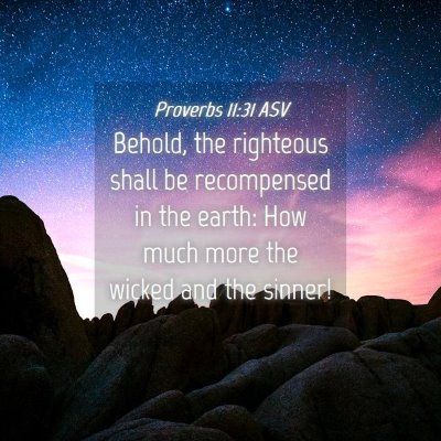 Picture 04 - Proverbs 11:31 ASV - Behold, the righteous shall be recompensed in the - Bible Verse Picture