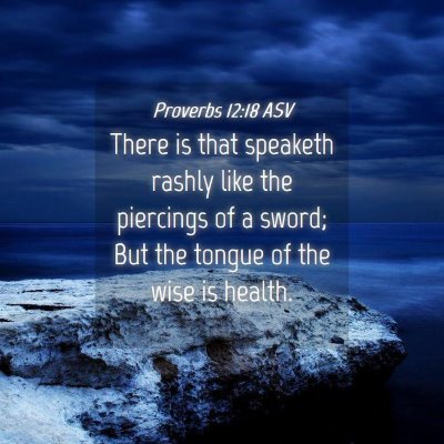 Picture 04 - Proverbs 12:18 ASV - There is that speaketh rashly like the piercings - Bible Verse Picture