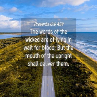 Picture 04 - Proverbs 12:6 ASV - The words of the wicked are of lying in wait for - Bible Verse Picture