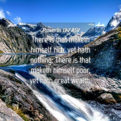 Picture 04 - Proverbs 13:7 ASV - There is that maketh himself rich, yet hath - Bible Verse Picture