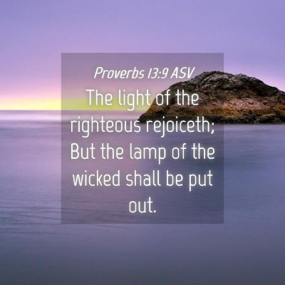Picture 04 - Proverbs 13:9 ASV - The light of the righteous rejoiceth; But the - Bible Verse Picture