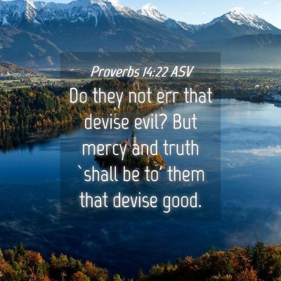 Picture 04 - Proverbs 14:22 ASV - Do they not err that devise evil? But mercy and - Bible Verse Picture