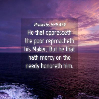 Picture 04 - Proverbs 14:31 ASV - He that oppresseth the poor reproacheth his - Bible Verse Picture
