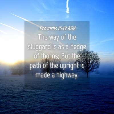 Picture 04 - Proverbs 15:19 ASV - The way of the sluggard is as a hedge of thorns; - Bible Verse Picture