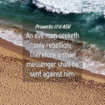 Picture 04 - Proverbs 17:11 ASV - An evil man seeketh only rebellion; Therefore a - Bible Verse Picture