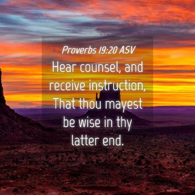 Picture 04 - Proverbs 19:20 ASV - Hear counsel, and receive instruction, That thou - Bible Verse Picture