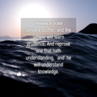 Picture 04 - Proverbs 19:25 ASV - Smite a scoffer, and the simple will learn - Bible Verse Picture