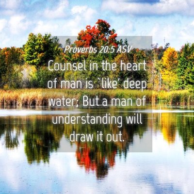 Picture 04 - Proverbs 20:5 ASV - Counsel in the heart of man is `like' deep water; - Bible Verse Picture