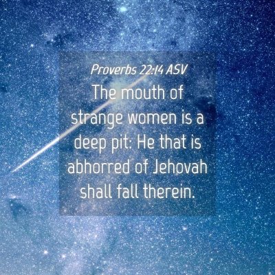 Picture 04 - Proverbs 22:14 ASV - The mouth of strange women is a deep pit: He that - Bible Verse Picture