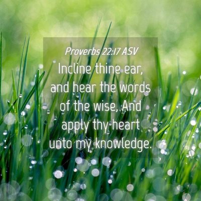 Picture 04 - Proverbs 22:17 ASV - Incline thine ear, and hear the words of the - Bible Verse Picture