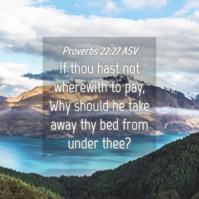 Picture 04 - Proverbs 22:27 ASV - If thou hast not wherewith to pay, Why should he - Bible Verse Picture