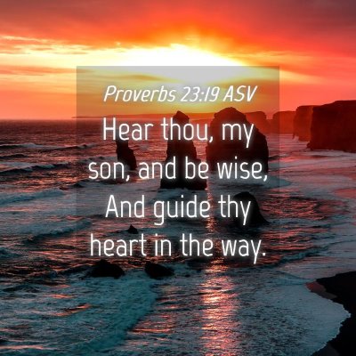 Picture 04 - Proverbs 23:19 ASV - Hear thou, my son, and be wise, And guide thy - Bible Verse Picture