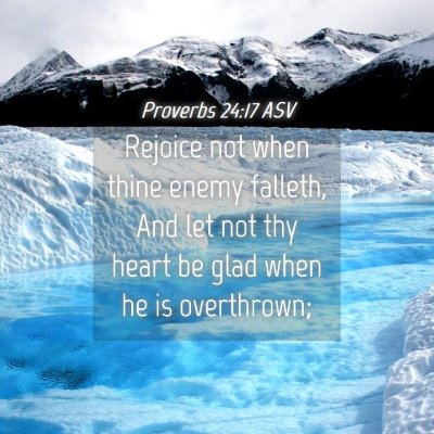 Picture 04 - Proverbs 24:17 ASV - Rejoice not when thine enemy falleth, And let not - Bible Verse Picture
