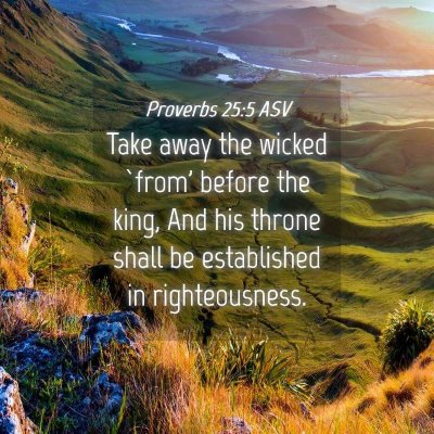 Picture 04 - Proverbs 25:5 ASV - Take away the wicked `from' before the king, And - Bible Verse Picture