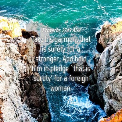 Picture 04 - Proverbs 27:13 ASV - Take his garment that is surety for a stranger; - Bible Verse Picture