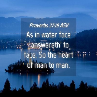 Picture 04 - Proverbs 27:19 ASV - As in water face `answereth' to face, So the - Bible Verse Picture
