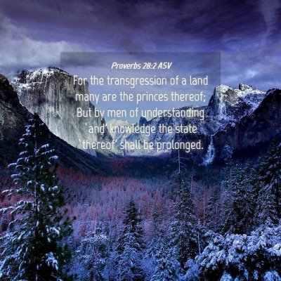 Picture 04 - Proverbs 28:2 ASV - For the transgression of a land many are the - Bible Verse Picture