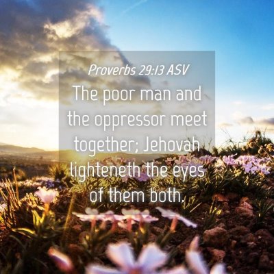 Picture 04 - Proverbs 29:13 ASV - The poor man and the oppressor meet together; - Bible Verse Picture