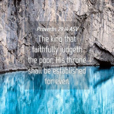 Picture 04 - Proverbs 29:14 ASV - The king that faithfully judgeth the poor, His - Bible Verse Picture