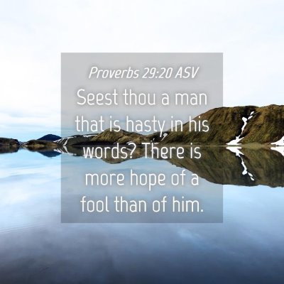 Picture 04 - Proverbs 29:20 ASV - Seest thou a man that is hasty in his words? - Bible Verse Picture