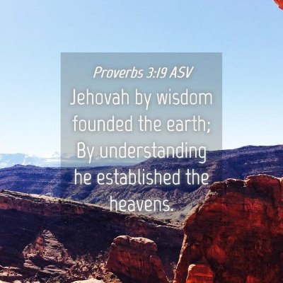 Picture 04 - Proverbs 3:19 ASV - Jehovah by wisdom founded the earth; By - Bible Verse Picture