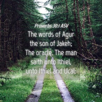 Picture 04 - Proverbs 30:1 ASV - The words of Agur the son of Jakeh; The oracle. - Bible Verse Picture