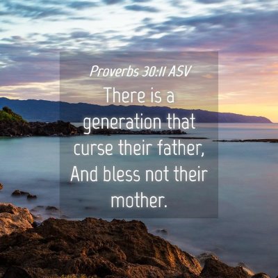Picture 04 - Proverbs 30:11 ASV - There is a generation that curse their father, - Bible Verse Picture