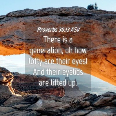 Picture 04 - Proverbs 30:13 ASV - There is a generation, oh how lofty are their - Bible Verse Picture