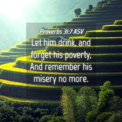 Picture 04 - Proverbs 31:7 ASV - Let him drink, and forget his poverty, And - Bible Verse Picture